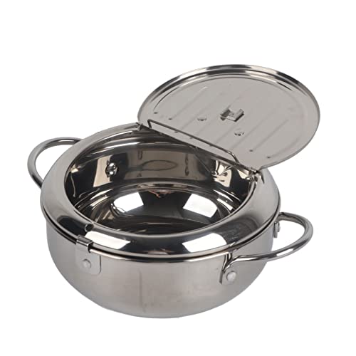 Tempura-Topf Edelstahl-Fritteuse Japanische Tempura-Fritteuse mit Thermometer-Steuerung Antihaft-Bratpfanne für die Küche