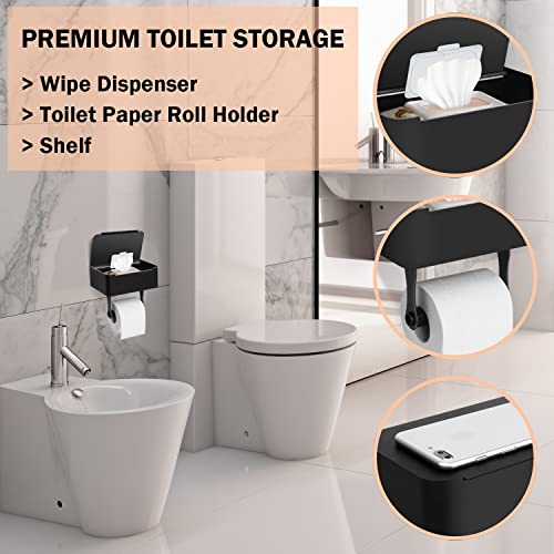 Nikishap Toilet Paper Holder, Sus304 Stainless Steel Wall Mount/Adhesive Tissue Toilet Paper Holder, Flushable Wipes Dispenser Fits For Bathroom Wipe Storage, Keep Your Wipes Hidden Out Of Sight #TOP3