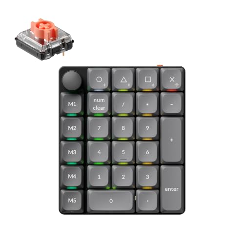 Keychron K0 Max Wireless Number Pad, 27-Key Low-Profile Silent Red Switch