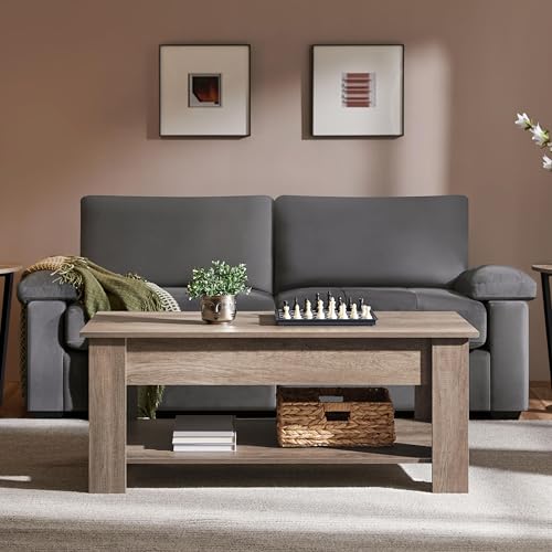 image for Yaheetech Lift Top Coffee Table with Hidden Compartment and Storage Sh