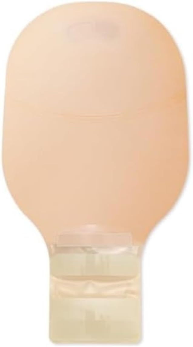 Hollister 8663 Premier 1-Piece 12” Drainable Ostomy Pouch & Soft Convex Flextend Skin Barrier, Pre-Sized 1-1/8”, Beige with Viewing Option, 5 Pack