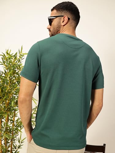 Image of Thomas Scott Men's | Solid | Half Sleeve | Slim Fit | Poly Blend | Crew Collar | Casual Tshirt