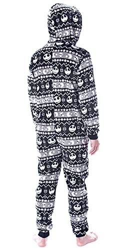 The Nightmare Before Christmas Adult Jack Skellington Fair Isle Hooded Union Suit Pajama For Men Women4