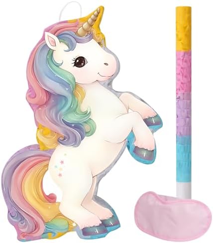Magical Unicorn Piñata - Small Unicorn Piñata with Blindfold and ...