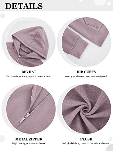 Athletic Hoodies For Women Winter Long Sleeve Fleece Casual Jackets Fashion Zip Up Sweatshirts Purple Xxl #TOP6