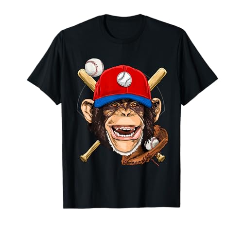 Monkey Baseball Monkey Lovers Baseball Player T-Shirt