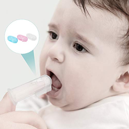 EXCEART 3 peças de escova de dentes de bebê com estojo, escova de dentes de silicone para crianças d