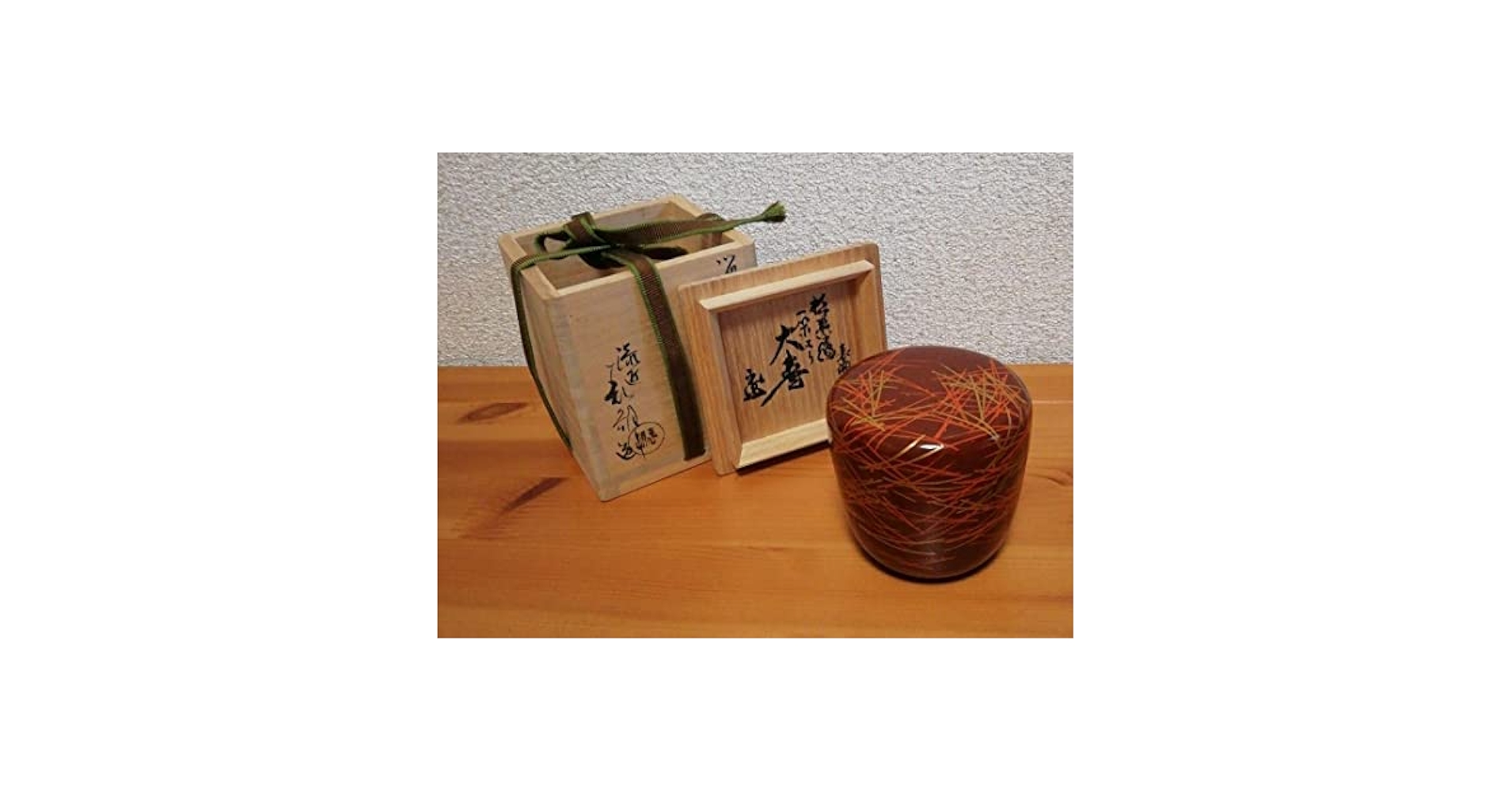 鵬雲斎書付　鈴木表朔作　一閑塗　松葉絵　棗　共箱　茶道具 Amazon.co.jp: 鵬雲斎書付 鈴木表朔作 一閑塗 松葉絵 棗 共箱