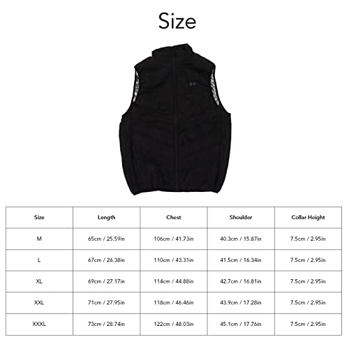 Fdit Colete de aquecimento USB poliéster confortável feminino USB colete aquecido elétrico (G)
