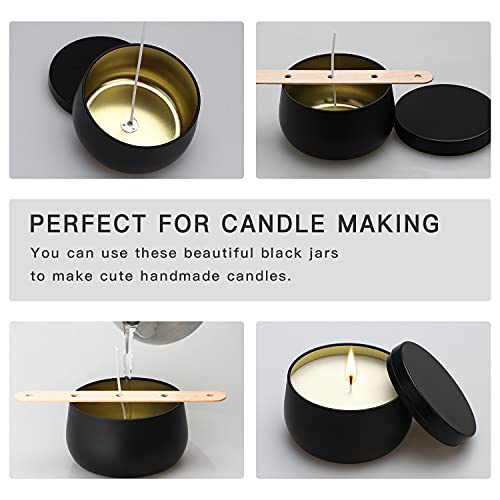 Candle Tin Cans 24 Pieces,Candle Containers Candle Jars With Lids, 8 Oz, For Candles Making, Arts & Crafts, Storage, And Gifts, Black #TOP2