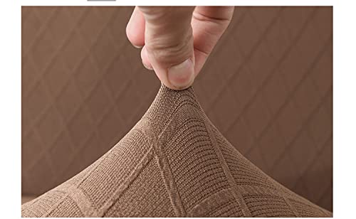 Housse de canapé extensible jacquard café pour un salon chaleureux - 3