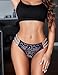 Avidlove Sexy Panties for Women Lace Glitter Panty Cheeky Bikini Underwear Navy Blue M