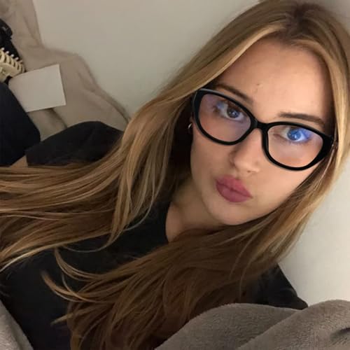 Image of SODQW Trendy Blue Light Blocking Glasses for Women Square Frame Reduce Eyestrain Computer Glasses