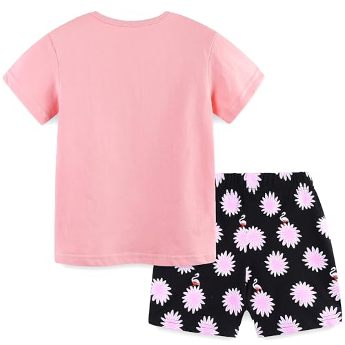 Image of Bumeex Toddler Girls Summer Outfit Cotton Top and Shorts Clothing Set