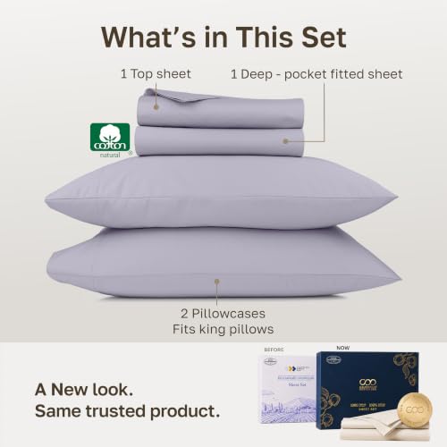 Image of California Design Den 1000 Thread Count Deep Pocket King Sheet Set, 4 Pcs