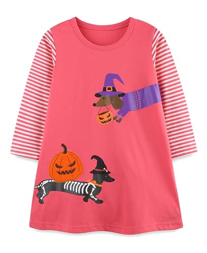 HOMAGIC2WE Toddler Girl Dress Kids Long Sleeve Cotton Casual Cute Playwear Dresses Fall Soft Clothes