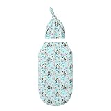 FJAUOQ Juego de manta para bebé con gorro para madre e hijo recién nacido, de sirena, para envolver al bebé, paño para eructos y funda para cochecito, perfecta para niños y niñas