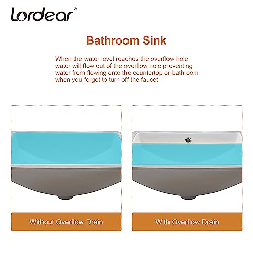Rectangular Undermount Bathroom Sink - Lordear 21 Inch White Rectangle Bathroom Sink Undermount White Porcelain Ceramic Lavatory Bathroom Vanity Sink With Overflow #TOP5
