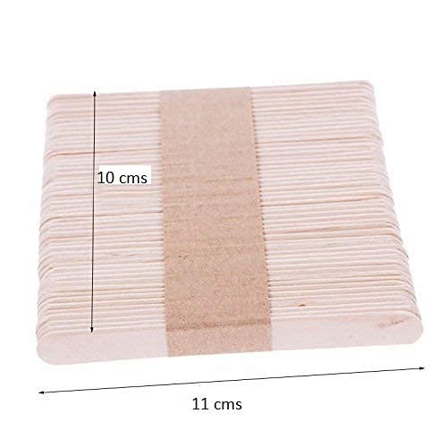 HOUSE HATCH Natural Wooden ice Cream Sticks Popsicle Sticks & Spoon : 300 pcs-Beige 1
