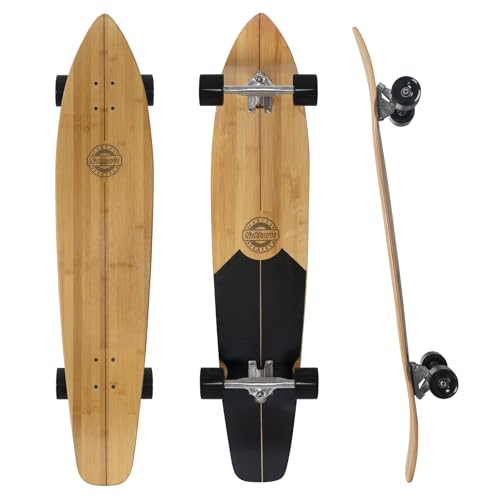 MammyGol 44 Inch Cruiser Longboard Skateboard Complete Bamboo and Canadian Hard Maple for Commuting, Carving & Downhill Riding with T-Tool, Made for Adults, Teens and Kids