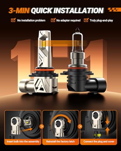Image of SEALIGHT S6Pro 9005 /HB3 9006 /HB4 Light Bulbs Combo, 192,000LM Super Brighter, 6500K Pure White 9005 9006 Fog Bulbs, with Cooling Fan 70K+ Hours Lifespan, Automotive Headlight Brackets, 4PCS