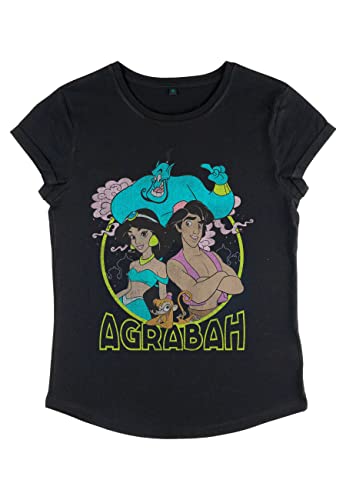 Disney Aladdin Grunge Agrabah-Camiseta de Manga Larga para Mujer, Negro, S