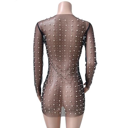 Robe de plage à manches longues strassée pour vos soirées d'été - 4