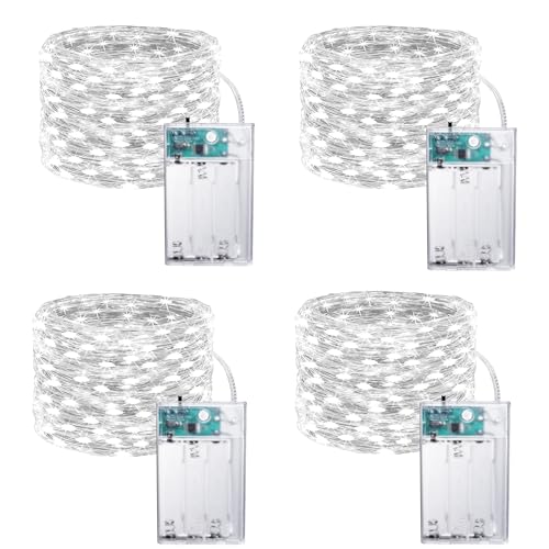 Guirlande lumineuse à piles Joomer 200 LED blanche lot de 4