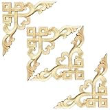 Artisanat exquis : cet ensemble d'appliques décoratives en bois de 4 pièces présente des motifs magnifiquement sculptés qui ajoutent une touche d'élégance et de sophistication à n'importe quelle décoration d'intérieur, mettant en valeur les portes, les armoires et les meubles.