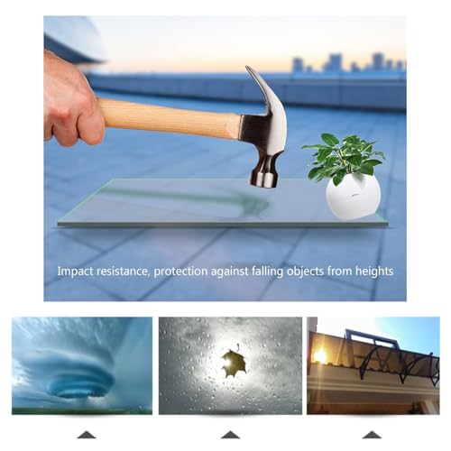 ZXCVASDF Pensilina tettoia,pensilina da Esterno,Tendalino for Finestra,pensiline for Esterno,tendalino Ingresso Anteriore, Base in Acciaio al Carbonio,con Grande Lavello(80x210cm/32x83in) - 5