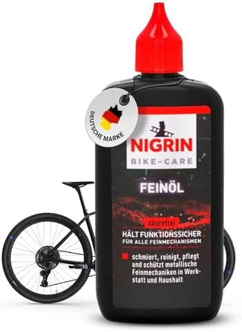 NIGRIN BIKE-CARE Feinöl | 100 ml Flasche | Feinmechaniköl | Für Hobby und Werkstatt | Harz- und säurefrei |, grau