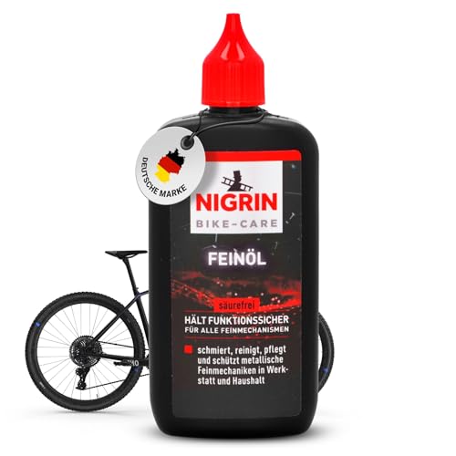 NIGRIN BIKE-CARE Feinöl | 100 ml Flasche | Feinmechaniköl | Für Hobby und Werkstatt | Harz- und säurefrei |, grau
