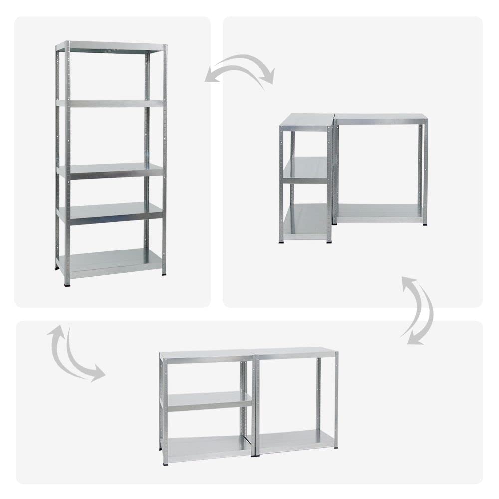 PROREGAL Metallregal Steel Eagle 180x80x40cm Fachlast 130kg Verzinkt Schwerlastregal, Küchenregal, Kellerregal, Steckregal, Garagenregal, Lagerregal