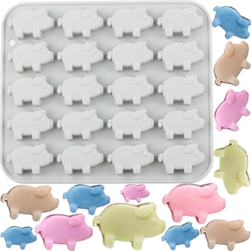 AIBOYA 20 Cavity Pig Silicone Candy Molds Piggy Mold For