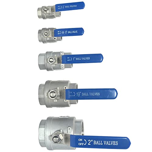 Varmhus Npt Female 316 Stainless Steel Full Port Ball Valve Vinyl Handle Wog1000 (1-1/2") #TOP4