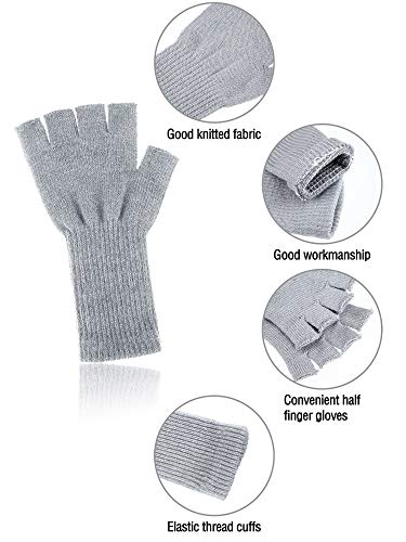 SATINIOR 4 Pairs Kids Long Half Fingerless Gloves Knitted Arm Winter Half Finger Mittens for Kids3