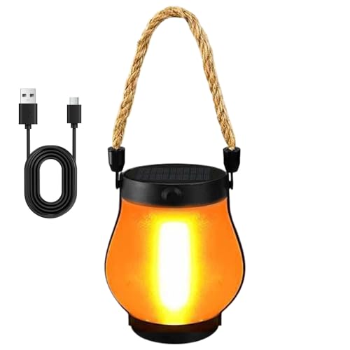 Sionhiuo Faroles Exteriores - Linterna Con Efecto Llama A Energía Solar,Luces Impermeables Para Decoración Exterior De Jardín Patio Porche Ventana Interior Pared Sendero