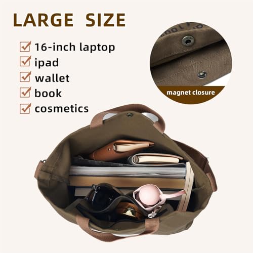 Bolso Tote de Lona para Mujer con Correa Ajustable miniatura 5