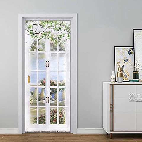 LIUCOGXI 3D Door Murals Wallpaper Landscape Stickers Peel and Stick Waterproof Self-Adhesive Removable Garden Wall Art Decoration for Home Office Pastoral 30.3"x78.7" Cover
