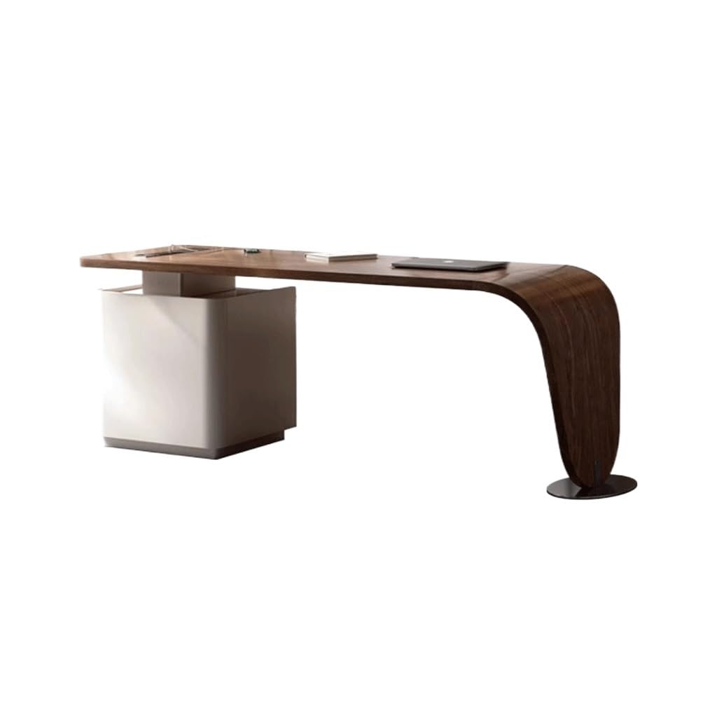 Mesa de Escritorio Para Computadora Scrivania In Legno Massello Di Noce, Scrivania Da Presidente, Scrivania Da Studio, Reception Scrivania da Studio Per Camera da Letto(B)