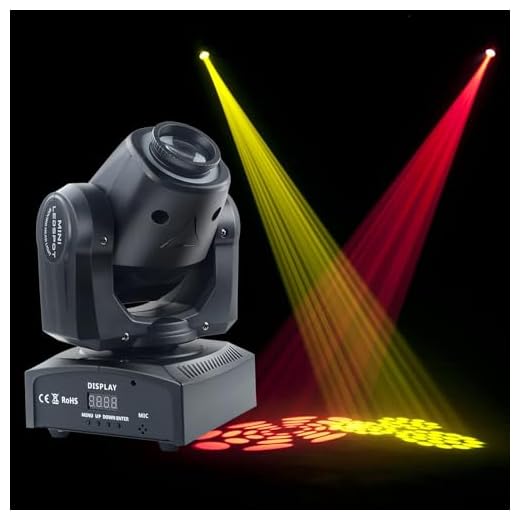 HSL Moving Head DJ Lighting, Stage Spot Light RGBW DMX512 Beam 8 Gobos 8 Colors Light, for Disco, Club, Family Party, ktv, Wedding, Bar