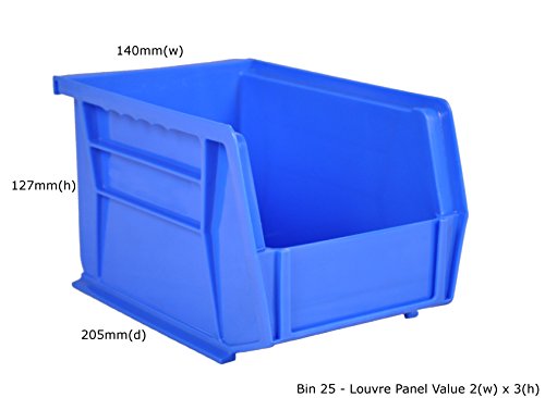 Rhino Tuff Plastic Parts Storage Bins - 9 Box Sizes - Perfect for tidying a garage, shed or workshop (Bin25 140mmw x 205mmd x 127mmh)