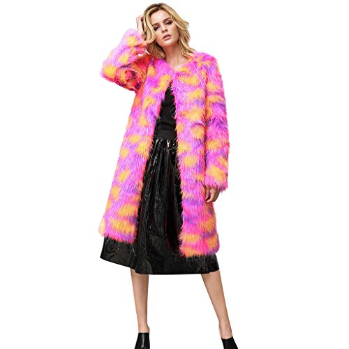Women Coat Vintage Winter Warm Long Sleeve Long Jacket Thick Hooded Parka Faux Fur Outerwear Loose Coat by perfectCOCO