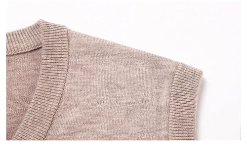 Mnjyihy Men Casual V-Neck Sleeveless Sweater Vest Spring Fall Solid Wool Knit Pullover Vest4