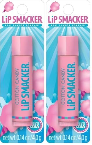 Image of Lip Smacker Flavored Lip Balm, Flavored Moisturizing, Smoothing Soft Shine, Hydrating & Protecting Fun Tasty Flavors, Cruelty-Free & Vegan - Cotton Candy (Pack of 2)