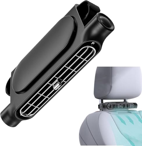 Car Backseat Fan,Car Seat Cooling Fan,Angle Adjustable Carseat Cooler,Portable Ventilation Fans,3000mAh Rechargeable,Clip On Air Circulator,Electric Vehicle Fans for Road Trips Camping (Black)