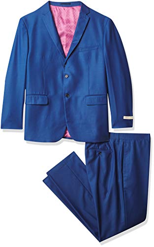 Kitonet Men's Solid 2-Piece Slim Fit Suit, Cobalt Blue, 36S