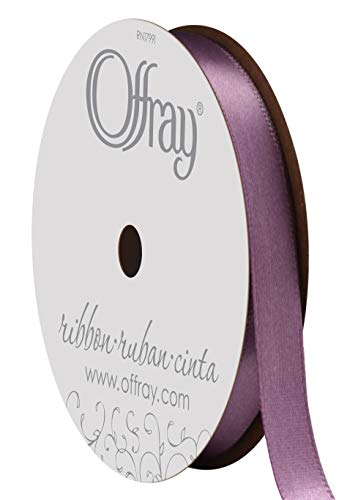 Image of Berwick Offray 995822 3 /8 inch Wide Single Face Satin Ribbon, Amethyst Purple, 6 Yds