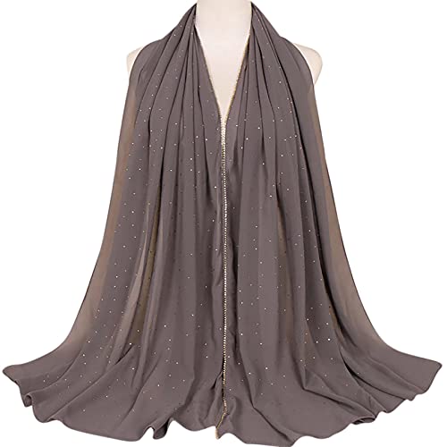Ankomina Women Soft Chiffon Rhinestone Long Scarf Shawl Fashion Muslim Hijab Head Wrap Scarves #TOP1