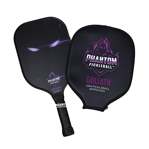 Phantom Goliath 16mm Carbon Fiber Elongated Body Pickleball Paddles - Max Grit and Spin - USAPA...